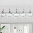 thumbnail image 4 of RRTYO Avenlur 37.4 in. 5-Light Glam Chrome Crystal Bathroom Vanity Light Over Mirror Dimmable Linear Luxury Wall Light, 4 of 6