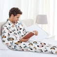 thumbnail image 5 of KLL Cartoon Animals Sleepwear Mens Flannel Pajamas,Long Cotton Pj Set, 5 of 7