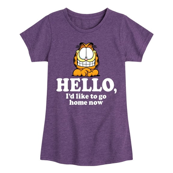 Garfield - Hello Go Home Now - Toddler And Youth Girls Short Sleeve Graphic T-Shirt