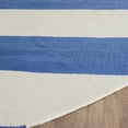 thumbnail image 3 of Safavieh Montauk 4' Round Hand Woven Cotton Rug in Blue and Ivory, 3 of 3