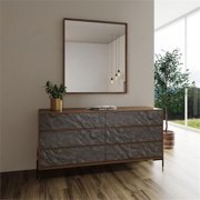 Limari Home Metcalf Veneer and MDF Wood Bedroom Dresser in Walnut/Gray