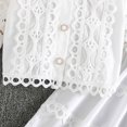 thumbnail image 5 of Girls Summer 2 Piece Outfits Cute Lace Hollow Lapel Shirts and A-Line Boho Midi Skirt Matching Sets White 6-7 Years, 5 of 9