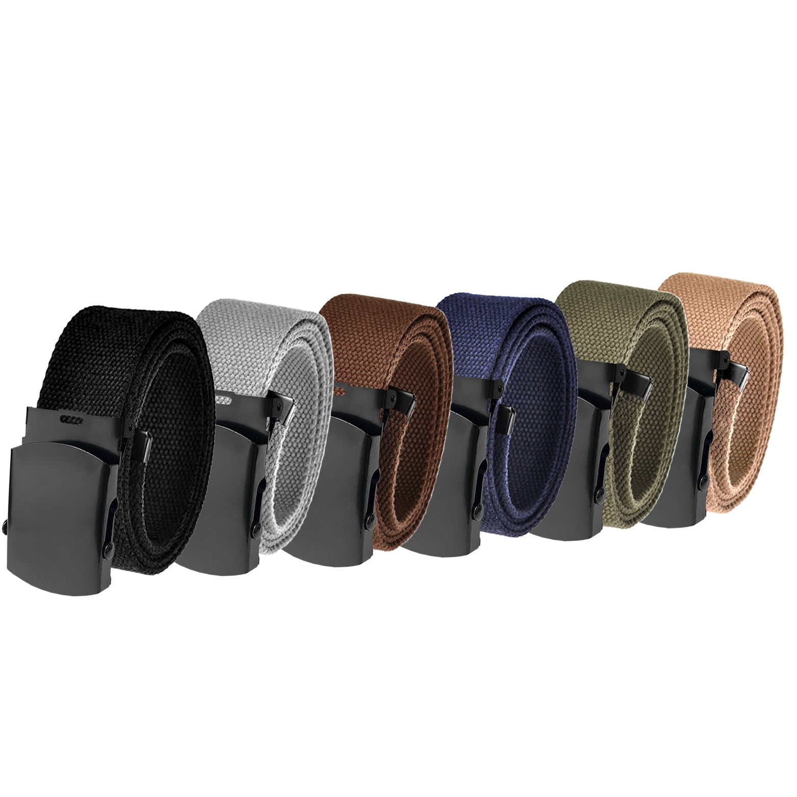 34" waist black polyester Bulk 5-2" Medium Web Belt Adjustable 26" 