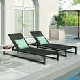 thumbnail image 2 of Noble House Modesta Outdoor Aluminum Lounge with Mesh Seating (Set of 2) Black, 2 of 7