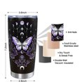 thumbnail image 4 of Gothic Butterfly Tumbler with Lid and Straw, Moon Phase Witch Cup Water Bottle Coffee Travel Mug Stainless Steel Vacuum Insulated 20 Oz Tumblers Black Purple, Goth Halloween Witchy Gifts for Women, 4 of 5