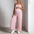 thumbnail image 2 of Dungarees for Women Summer Jumpsuits Playsuit Overalls Pregnancy Maternity Loose Casual Holiday Wear with Side Pockets Adjustable Straps Pink XL, 2 of 6