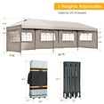 thumbnail image 2 of Euroco 10x30 Pop Up Canopy with Sidewalls, Heavy Duty Outdoor Party Tent with Wheeled Bag, for Patio,Wedding, Backyard (Khaki), 2 of 9