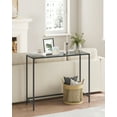 thumbnail image 3 of VASAGLE Entryway Table, Console Table, Tempered Glass Tabletop, Modern Sofa Table, Easy Assembly, with Adjustable Feet, for Living Room, Entryway, Ink Black and Slate Gray, 3 of 6