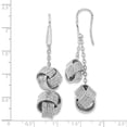 thumbnail image 3 of Finest Gold Bronze Diego Massimo Textured Rhodium-Plated Love Knot Dangle Earrings, 3 of 3