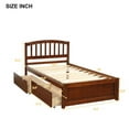 thumbnail image 7 of Platform Bed with 2 Drawers,Twin Size Platform Bed Frame with Headboard,Solid Wood Bed Frame Storage Bed for Living Room Bedroom, Space Saving, Easy Assembly,Walnut, 7 of 7