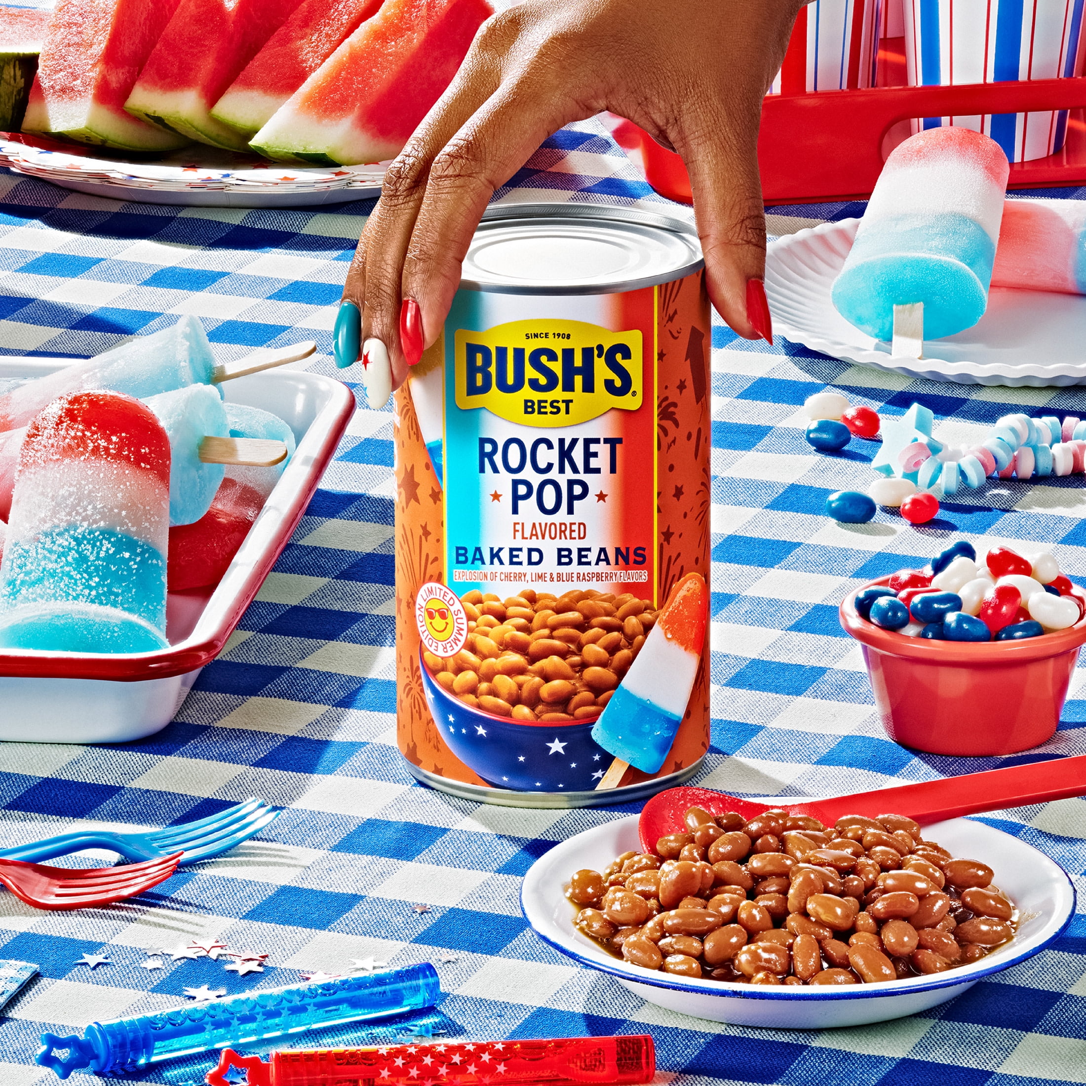 Bush's Rocket Pop Flavored Baked Beans, Limited Summer Edition Canned Beans, 28 oz Can