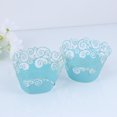 thumbnail image 4 of 60pcs Cupcake Wrappers Cake Wrappers Hollow out Pattern High Temperature Resistance for Cake (Sky Blue), 4 of 8