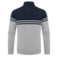 thumbnail image 5 of CHEEREAM Men's Cardigan Sweaters Knitted Stand Collar Regular Fit Jacket Full Zip Fleece Lined Winter Warm Coat Navy XXL, 5 of 8