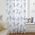 thumbnail image 6 of Purple Blue Bow Ribbon Sheer Curtains 84 Inches Long, Vintage Modern Art Bowknot Light Filering Curtains, Breathable Simi Curtain Privacy Drapes for Living Room Bedroom Lightweight Window Treatment, 6 of 9