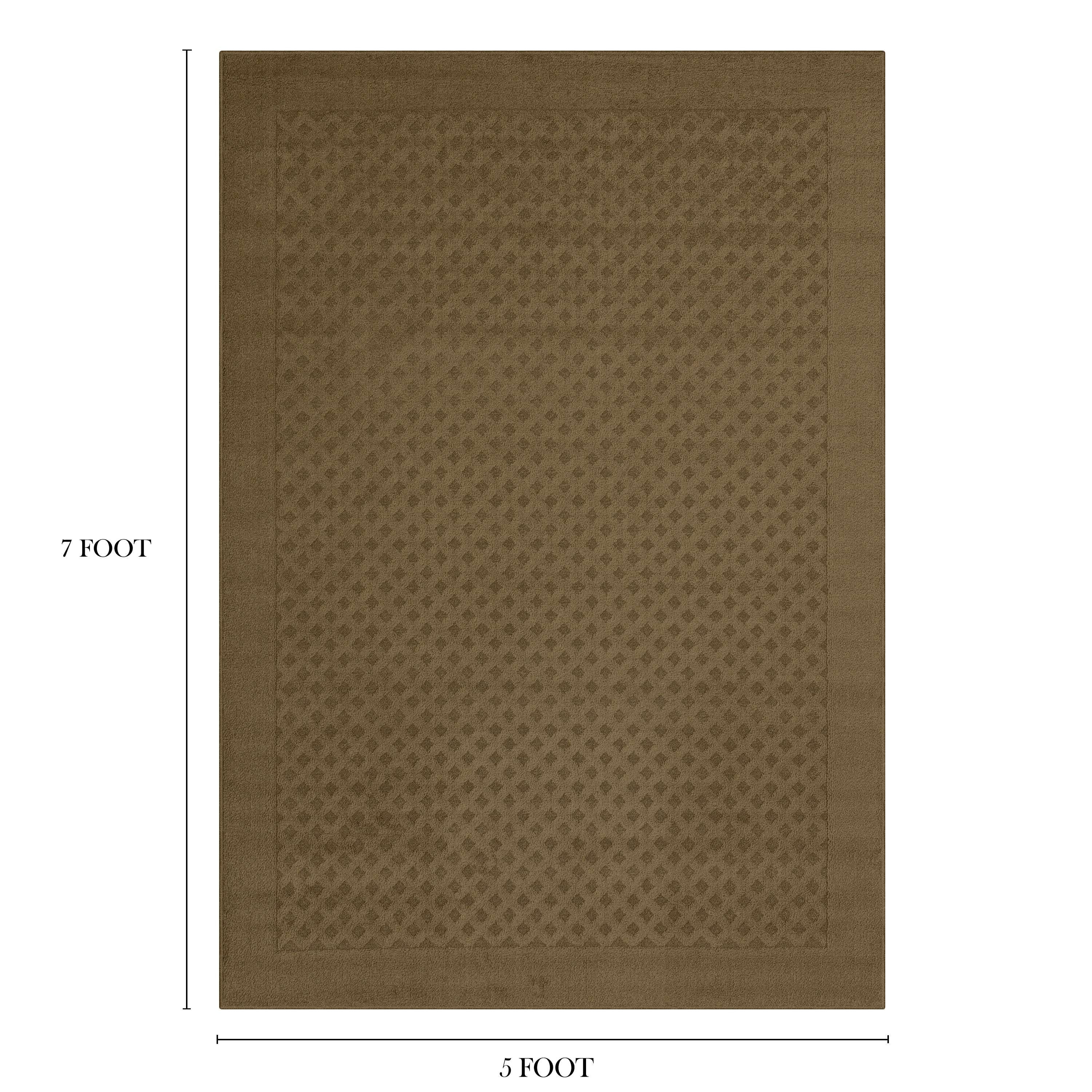 Mainstays Dylan Solid Diamond Olefin Brown Indoor Area Rug, 5' x 7'
