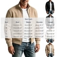 thumbnail image 3 of SGFCWSX Men's Bomber Jacket Knit Stand Collar Contrast Elbow Patch Full Zip Casual Coat with Pockets White Size XL, 3 of 8