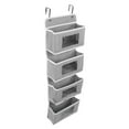 thumbnail image 3 of Organisateur par-Dessus la Porte, Organisateur Suspendu pour Garde-Robe en Non-Tissé, Finition Soignée, Multicouche pour Chambre, Gris, 4 Compartiments, 3 of 8
