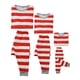 thumbnail image 3 of Conjunto de pijamas navideños a rayas para toda la familia Inspire Chic de manga larga de invierno [Niños y Niñas] XS Rojo, 3 of 5