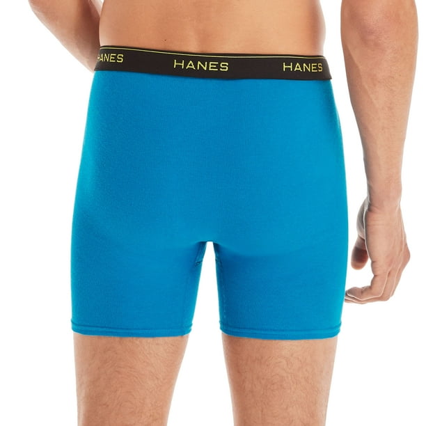 Hanes Mens Tagless Boxer Briefs 6-Pack, M, Assorted 