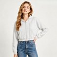 thumbnail image 4 of Zip Up Hoodie for Women Long Sleeve Plain Drawstring Hooded Sweatshirt Solid Color Fall Clothes Y2k Fashion Jackets, 4 of 6
