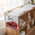 thumbnail image 6 of Table Runners 70 Inches Long Dress Scarves, Valentine's Day Farmhouse Coffee/Dining/Kitchen Table Decor, Holiday Table Runner, Red Plaid Truck Roses Love Leaves Wood 13x70 Inch, 6 of 9
