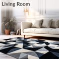 thumbnail image 2 of ODIKA 8'x10' Machine Washable Non-Slip Area Rug, Contemporary with Stylish Black and Grey Geometric Shapes High Traffic Rug, Gray, 104182, 2 of 7