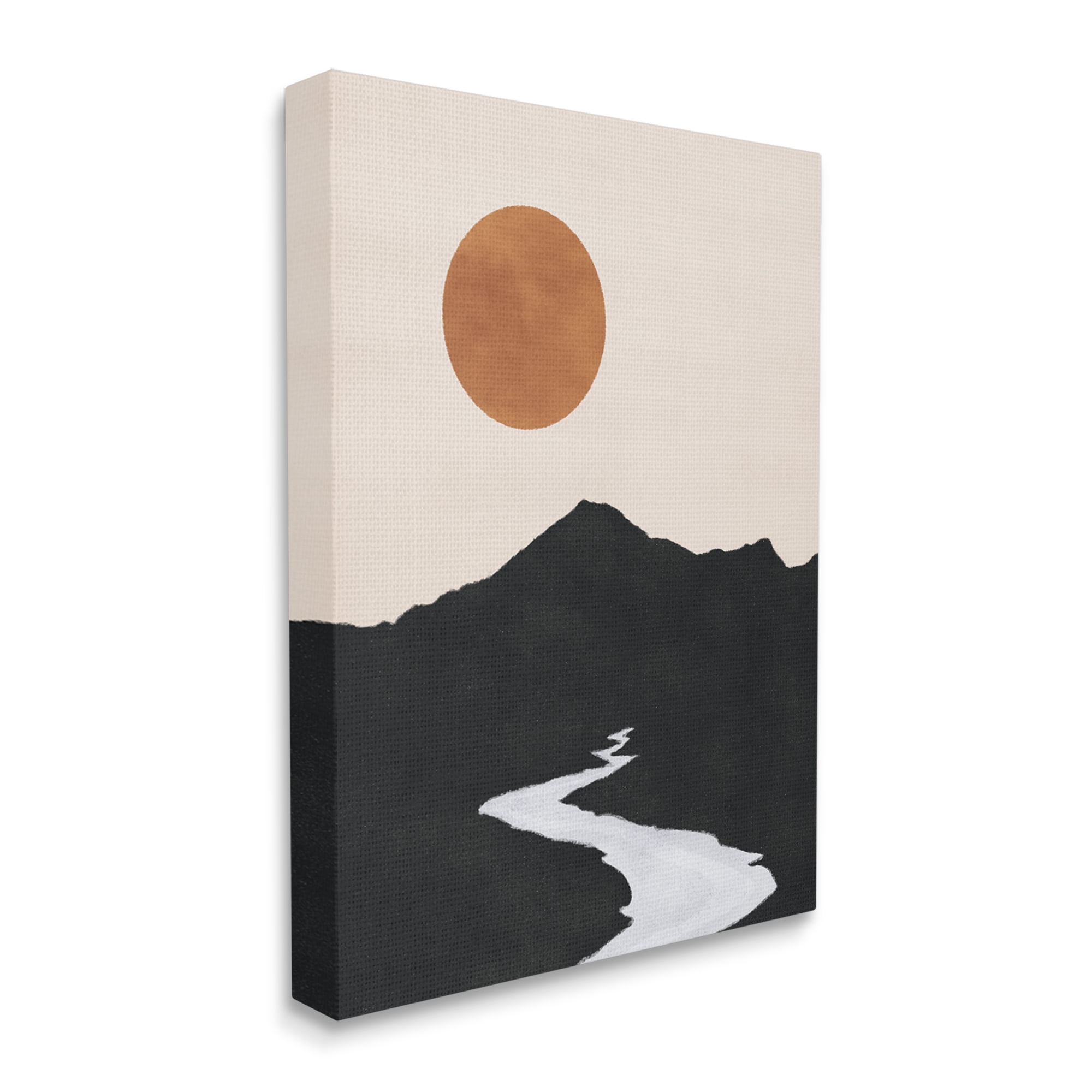 Stupell Industries Receding Stream Into Distant Mountain Ochre Sun Graphic Art Gallery Wrapped Canvas Print Wall Art, Design by JJ Design House LLC