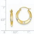 thumbnail image 2 of Beautiful 14K & Rhodium Flowers Hollow Hoop Earrings, 2 of 2
