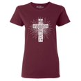 thumbnail image 1 of Shop4Ever Women's John 3:16 Cross Graphic T-Shirt XXX-Large Maroon, 1 of 5