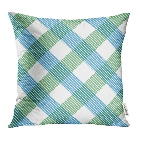 

ARHOME Blue Tartan Traditional Tablecloth Pattern White Abstract Bistro Cafe Checkered Pillowcase Cushion Cases 18x18 inch