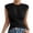 *Black, variant on Women's Twist Back Cap Sleeve Top , Ladies' Crew Neck Fitted Wrap Blouse , Casual Summer Dressy Tank Top For Women,Gray,XS-XL