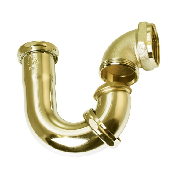 Westbrass D402LA-01 1-1/2" Brass LA Code P-Trap, Polished Brass