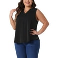 thumbnail image 4 of Agnes Orinda Women's Plus Size Dreesy V Neck Sleeveless Casual Basic Tank Tops 1X Black, 4 of 6
