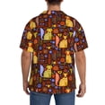 thumbnail image 3 of Balery colorful fox Camisa Casual de Manga Corta con Botones para Hombre, Texturizada, Estilo Cubano, para Playa, Verano-Medium, 3 of 5