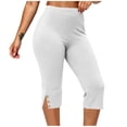 thumbnail image 5 of BUIGTTKLOP Plus Size Capri Leggings for Women High Waisted Yoga Capris Side Split Stretchy Pull on Cropped Workout Pants, 5 of 5