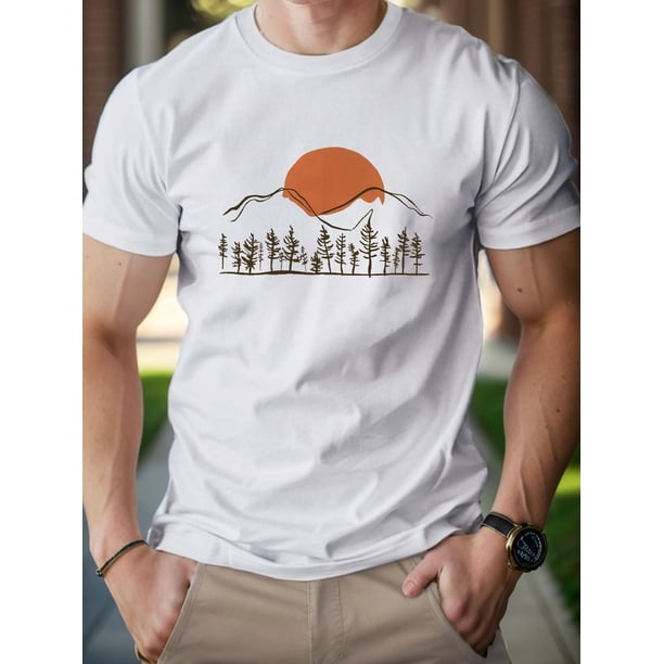 Sun Mountains Woods Pure Cotton Men's T-shirt Comfort Fit