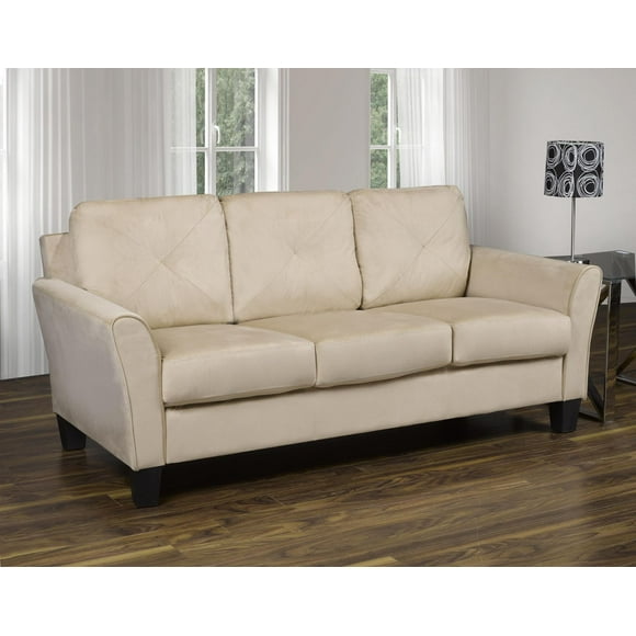K-Living Samara Microsuede KD Stationary Sofa in Beige