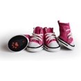 thumbnail image 2 of Zapatos para perros, juego de 4 botas transpirables de lona para perros, zapatos para mascotas, calzado deportivo antideslizante para perros pequeños, medianos y grandes (rosa), 2 of 5