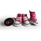 thumbnail image 2 of Zapatos para perros, juego de 4 botas transpirables de lona para perros, zapatos para mascotas, calzado deportivo antideslizante para perros pequeños, medianos y grandes (rosa), 2 of 5