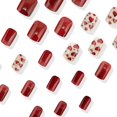 thumbnail image 3 of Uñas postizas adhesivas Dulyork con corazones rojos para San Valentín, forma cuadrada corta, 3 of 7