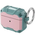 thumbnail image 2 of For Apple AirPods 3 (2021) Heavy Duty Tuff Hybrid 2 in 1 Shockproof Full Protective Case Hard PC TPU Cover with Carabiner Cover ,Xpm Phone Case [Pink / Teal], 2 of 6