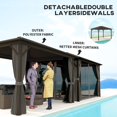 thumbnail image 4 of Gazebo à Toit Rigide 10 Pieds x 12 Pieds avec Toit en Acier, Pavillon Extérieur à Cadre en Aluminium Résistant à la Rouille avec Rideaux d'Intimité et Moustiquaire, Abri de Jardin Gris pour Cour Arrière et Patio, 4 of 7