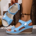 thumbnail image 3 of Wedge Sandals for Womens Open Toe Adjustable Strap Orthopedic Walking Shoes Comfy Arch Support Slingback 2026 Summer Beach Vacation Footwear Sky Blue Size 9, 3 of 5