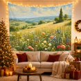 thumbnail image 3 of Rolling Hills and Wildflower Meadow Under Soft Cloudy Sky, Peaceful Rustic for Nature Lovers, Meadow Wall Art, Housewarming Gift, Tapestry Wall Hanging for Bedroom and Living Room, 3 of 7
