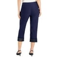 thumbnail image 2 of JM Collection Womens Tummy Control Lace-Trim Capri Pants, 2 of 2