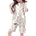 thumbnail image 4 of RTKFRFLM Girls Pajamas Sleepwear Set Bow Print Short Sleeve Pajama Outfit Soft Nightwear Kids Casual Loungewear Pjs Sleepwear Loungewear,Size 12 Years-13 Years, 4 of 4