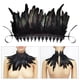 thumbnail image 5 of Faux Fashion Black Feather Shoulder Wrap Cape Shrug Shawl Tie Sleeves Gargantilla para el juego Evening Stage Show Showgirl Damas y niñas bufanda Sunnimix Traje Gótico, 5 of 8