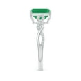 thumbnail image 3 of Angara Natural 1.5 Ct. Emerald with Diamond Classic Ring in Sterling Silver for Women (Ring Size: 9), 3 of 9