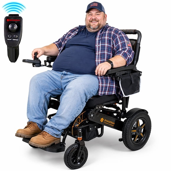 Mammoth EX Bariatric Power Wheelchair for Daily Tasks (185kg Capacity, Only 35kg), Wide 55cm Seating, Indoor & Outdoor Travel Use, Easily Collapsible