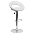 thumbnail image 2 of Bowery Hill 24" Contemporary Vinyl Adjustable Rounded Back Bar Stool in White, 2 of 10